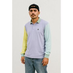 Teddy Fresh Pastel Long Sleeve Pullover Polo Shirt Top   Mens Size Medium